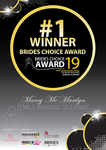 Marry Me Marilyn Winner Best Celebrant 2019 Brides Choice Awards Gold Coast
